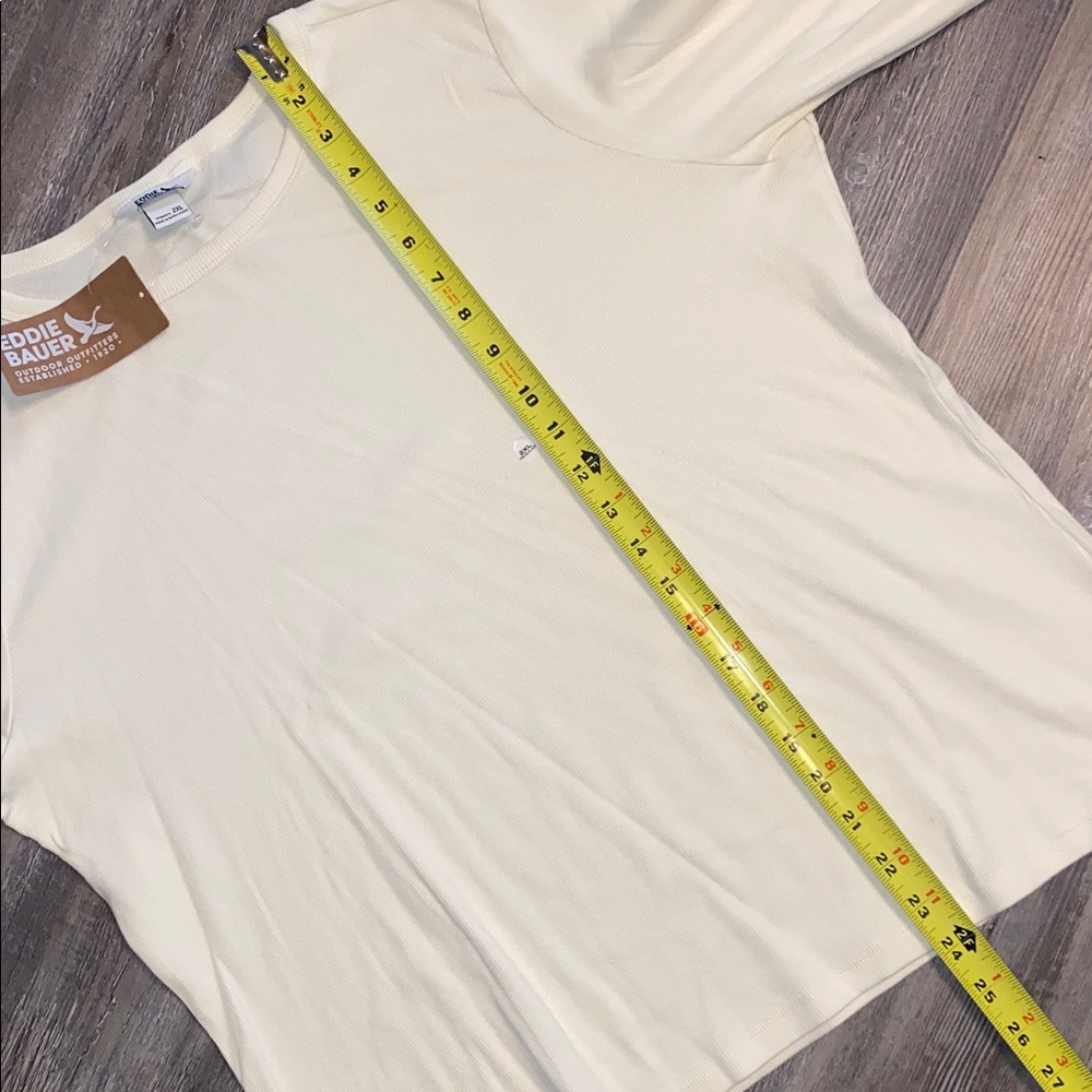 NWT EDDIE BAUER L/S Ribbed Ivory Essential Top 2XL - Picture 6 of 7